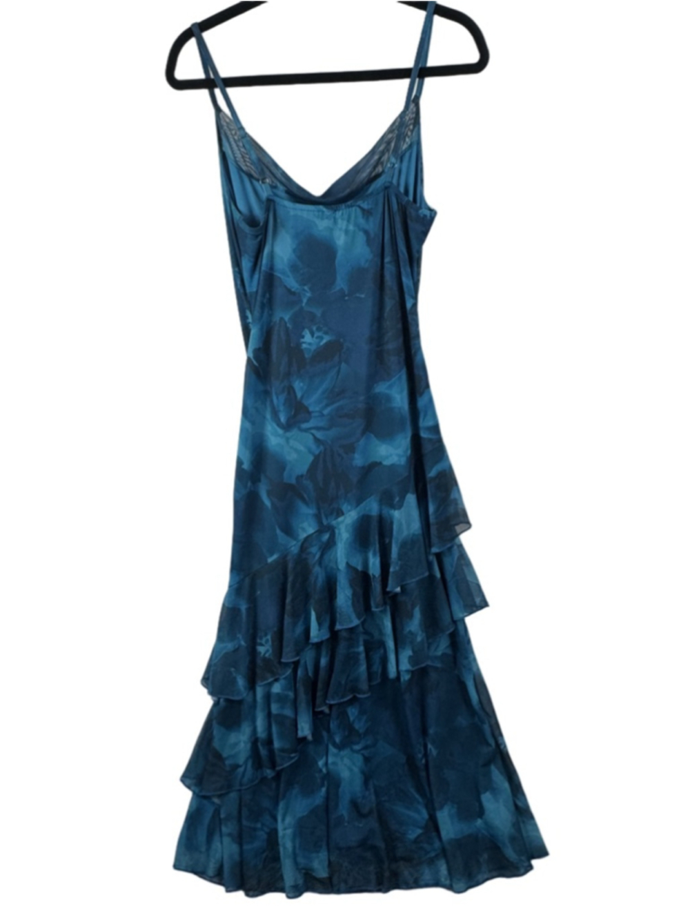 PrettyGarden Floral Beach Sundress Spaghetti Strap Tiered Maxi Dress size Medium - Picture 4 of 14